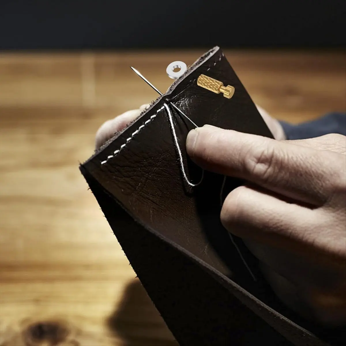 12 قطعة إبر تحديد المواقع الجلدية ، دبابيس تحديد المواقع الجلدية المصنوعة يدويًا ، 12mm18mm إبر الجلود الحرفية ذاتية الصنع-A51M