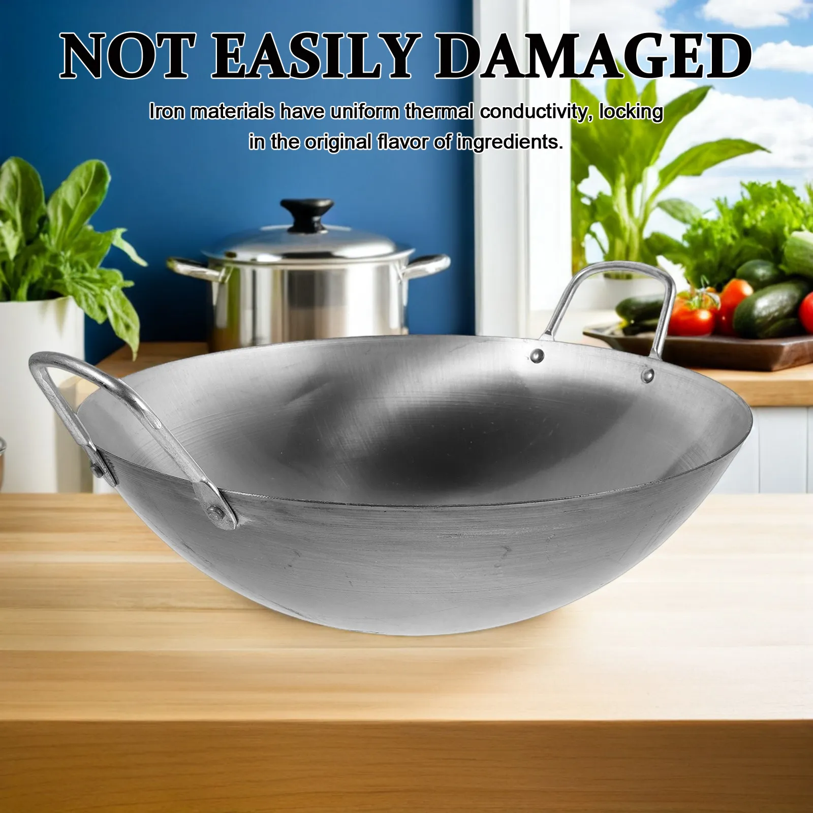 

Iron Wok Ring Non-Slip Dual Handle Stove Rack Windproof Burner Support Open Bottom Pot Holder Efficient Heat Distribution Gas