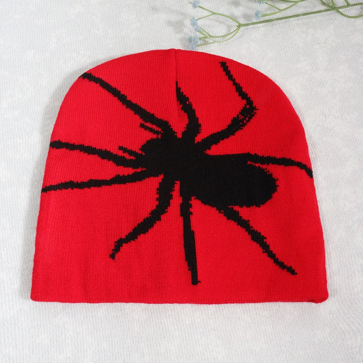 

Red Spider Pattern Outdoor 2025 Knitted Women Winter Hat Warmth Warm Caps Soft beanie Cheap Knitting Hat Cap for Men Boy Man