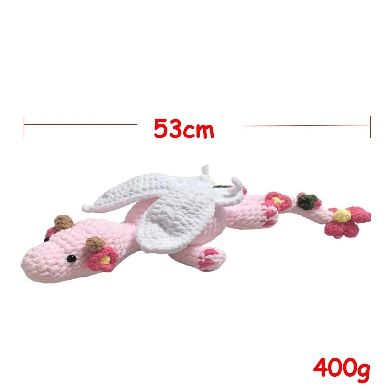 Peluche drago fatto a mano all'uncinetto, bambola drago fiore morbido per decorazioni per la scuola materna del bambino, regalo per bambini, regalo di compleanno, regalo per la doccia del neonato