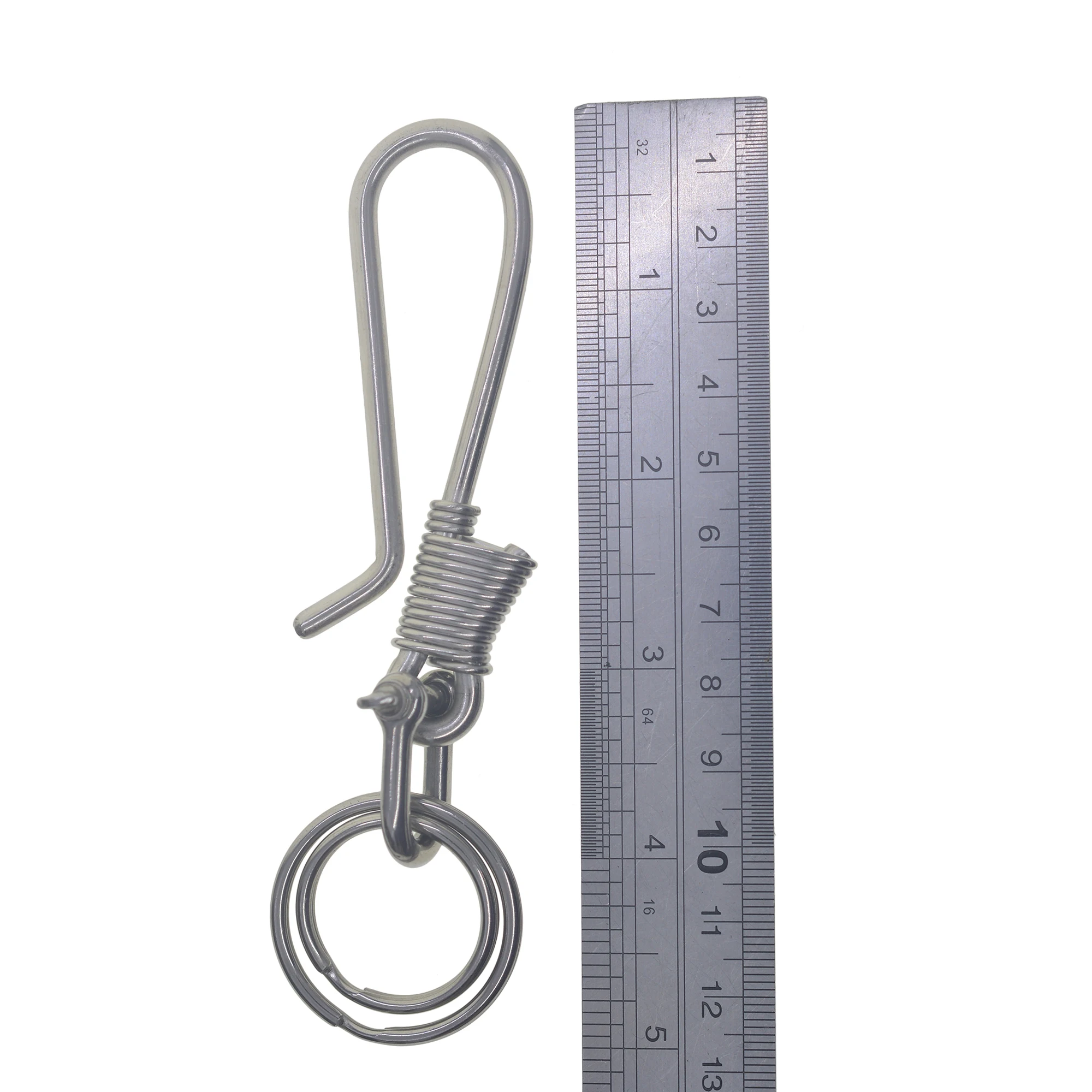 Industrial punk motor bike wire wrapped 304 stainless steel Japanese  U hook belt clip keychain shackle keyring FOB EDC