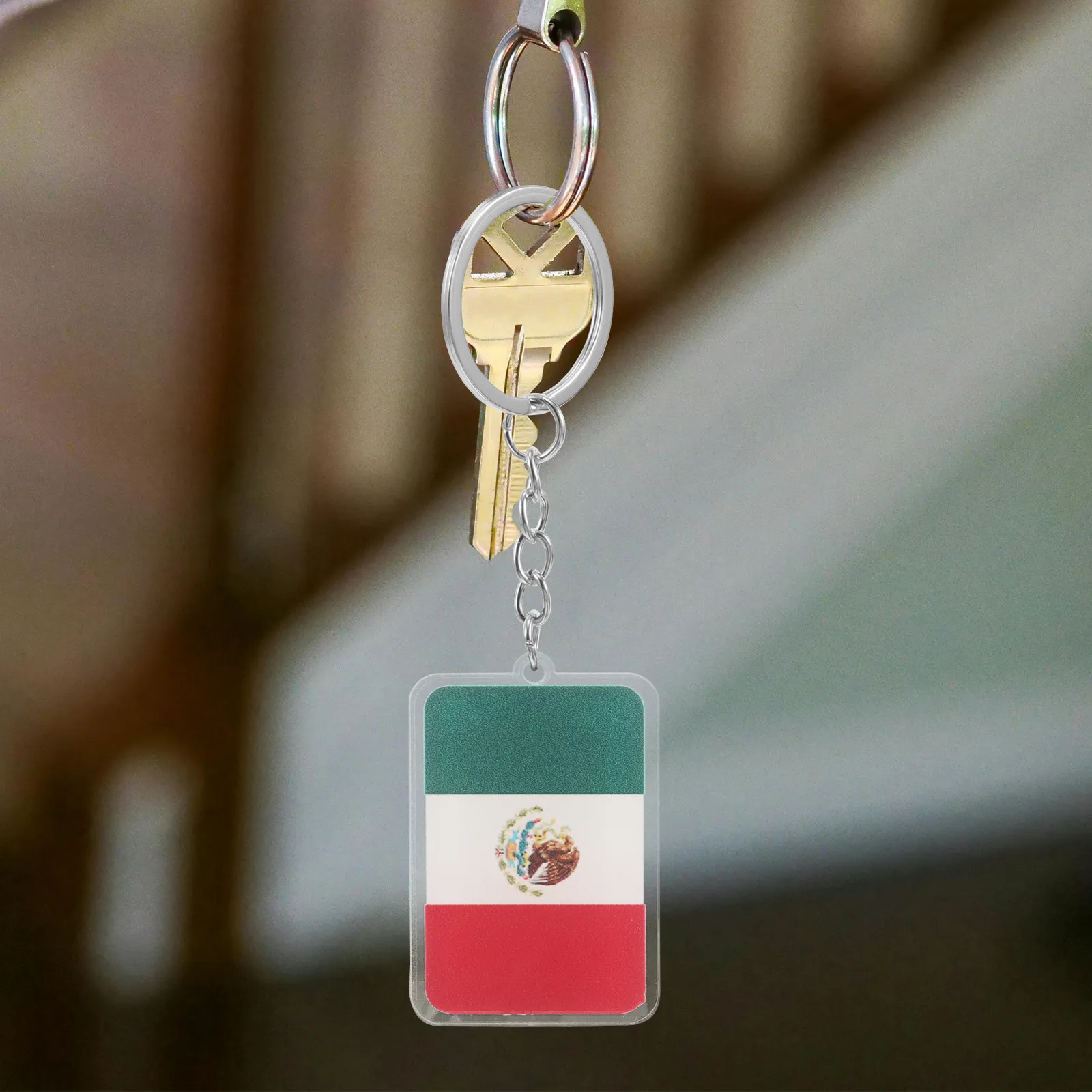12Pcs Acrylic Mexico Flag Keychain Soccer-Themed Football Keyring for Backpack Purse Travel Souvenir Collectors Mexican Fan Gift