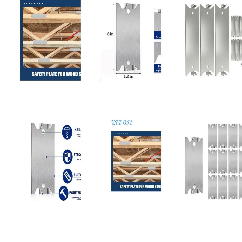 

E15A 50Pcs Safety Plate for Wood Studs Steel Cable Wire Protector Plate