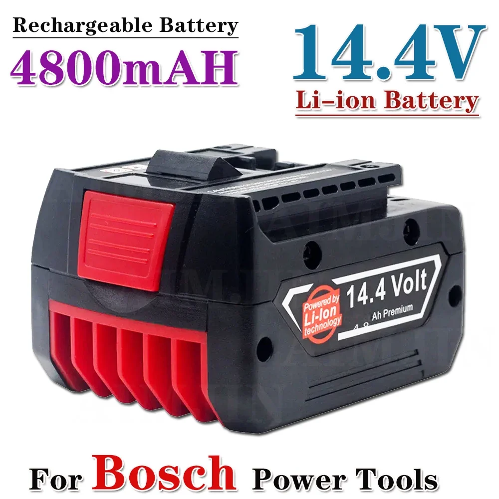 

Rechargeable Battery for Bosch Power tool 14.4V 4.8Ah for GBH GDR GSR 1080 DDS180 BAT614G Replacement Li-ion Battery Charger Set