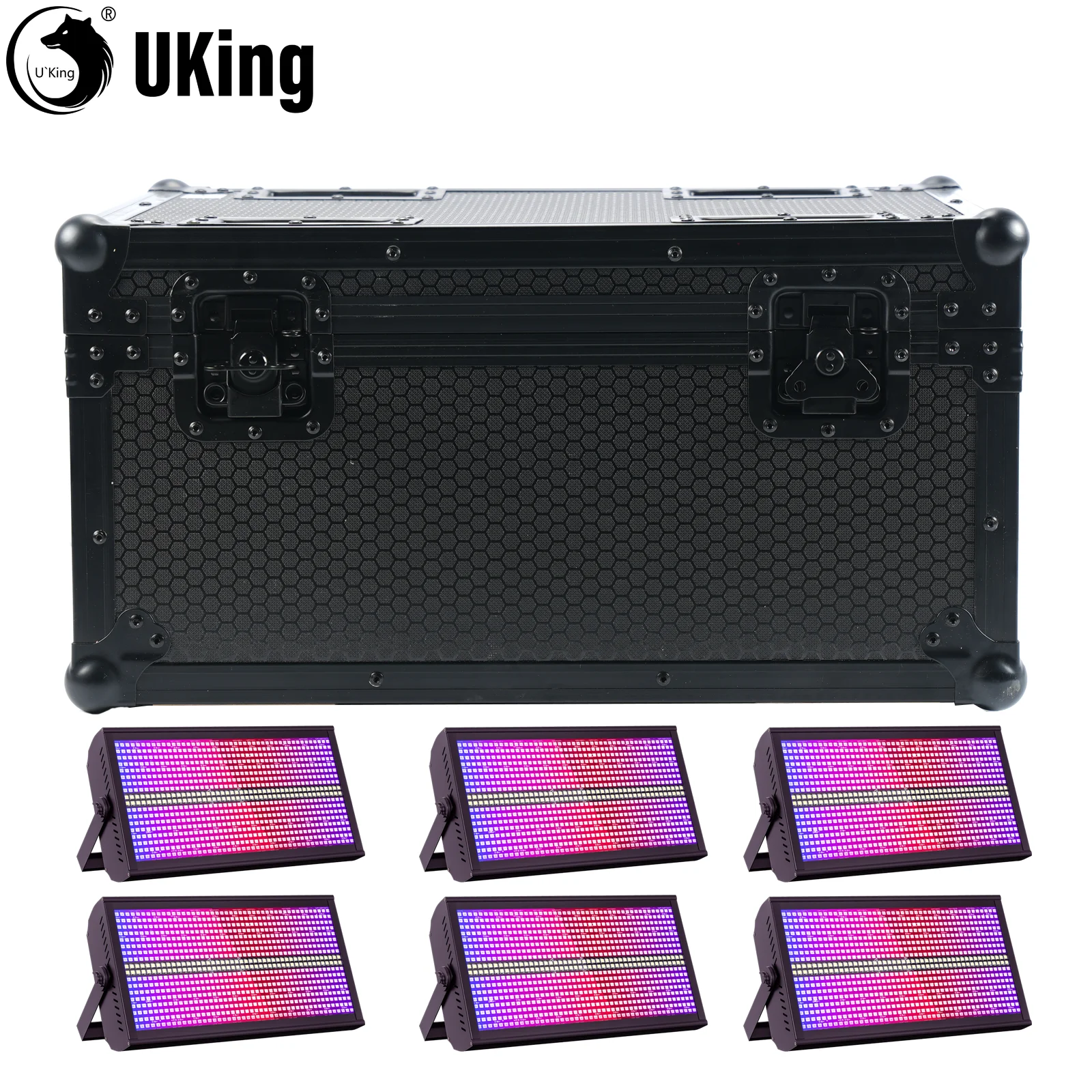 

U'King 6 шт. 200 Вт светодиодные RGBW 48 + 8-сегментные стробоскопы с кейсом/6 шт. стробоскопы/только 1 шт. кейс для вечеринок, шоу KTV