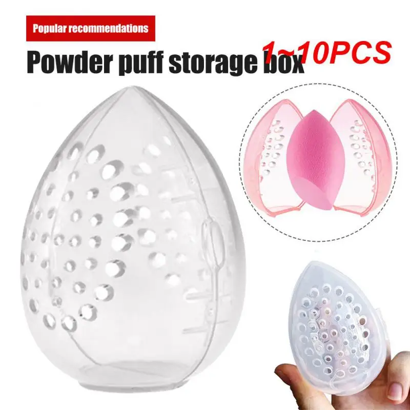 1~10PCS Cosmetic Sponge Storage Box Makeup Powder Puff Empty -shaped Frame Transparent Puff Case Make Up Organizer