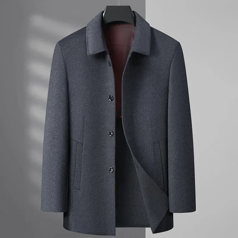 

New Arrival Fashion Autumn Winter Men's Casual Collar Double Face Woolen Coat Plus Size M L XL 2XL 3XL 4XL 5XL 6XL 7XL