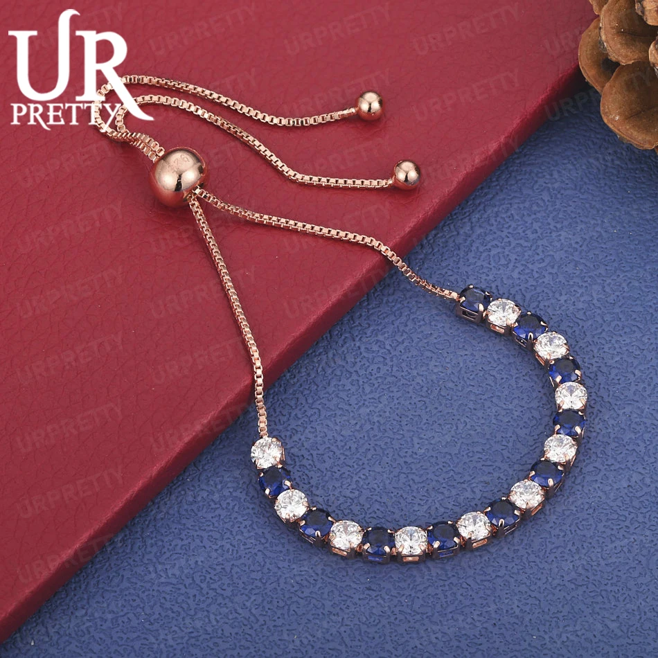 

925 Sterling Silver Engagement Rose Gold AAA Zircon Charm Bracelet Women Birthday Party Wedding Gift Fashion Jewelry