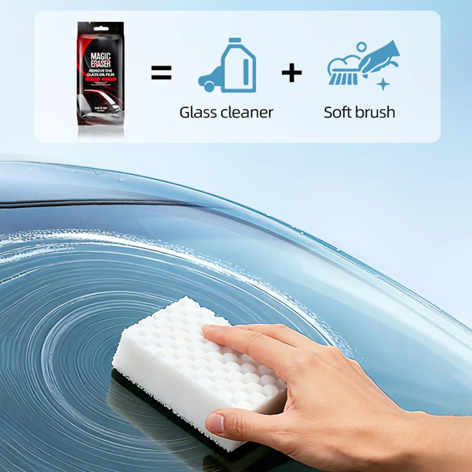 Car Glass Oil Film Cleaner 5 Pieces Auto Cleaning Supplies Auto Oil Film Cleaning Sponge For Detailers Drivers Road Trips Fleet