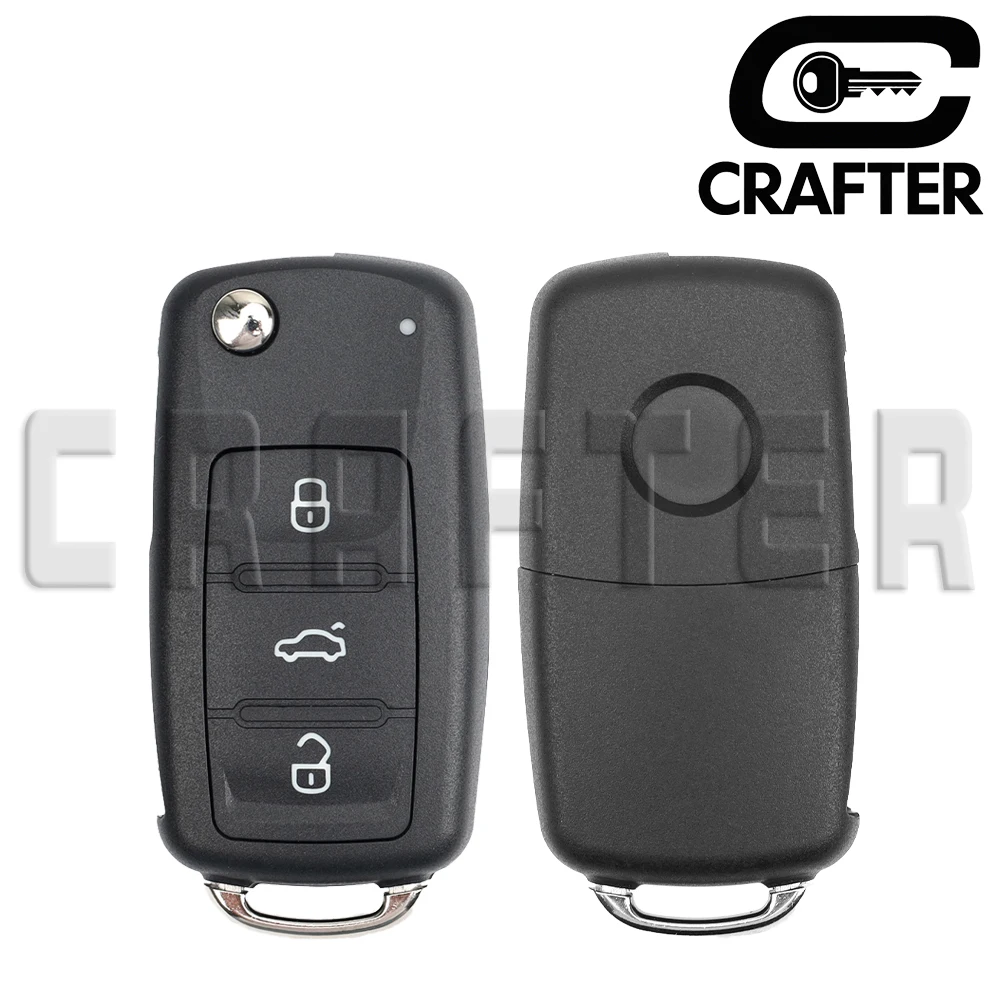 Key Crafters 5K0837202AD 434MHz ID48 CHIP Flip Remote CarKey Fit VW Volkswagen Polo Golf Passat Tiguan Skoda Seat Key Cutting