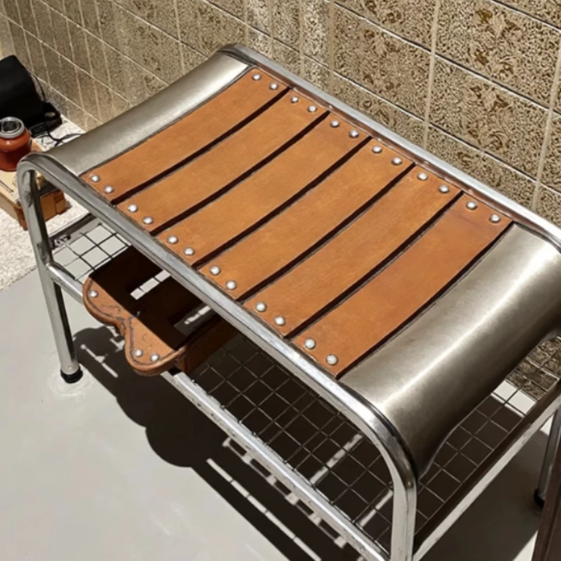 

Высококачественная железная винтажная скамейка для обуви в прихожей из нержавеющей стали для хранения обуви, органайзер для обуви, функциональный домашний декор