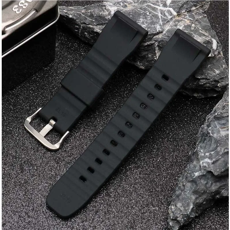 Rubber watchband for Casio PRG-650 PRW-6600 PRG600 PROTREK mountaineering series watches bracelet  black blue 24mm