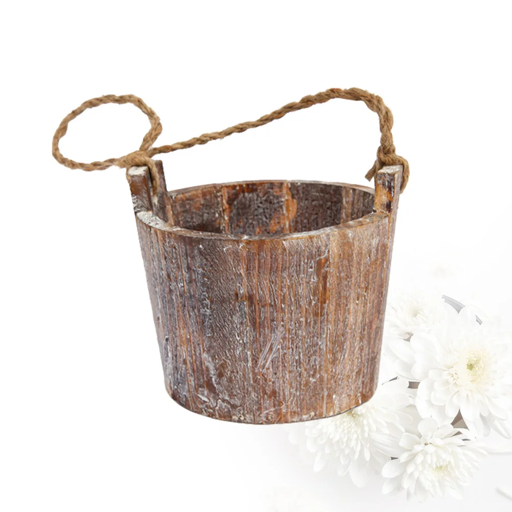 

Hangable Wooden Succulent Flower Pot Vintage Style Plant Holder for Indoor Wall Decor Multi Functional Potted Planter for Home