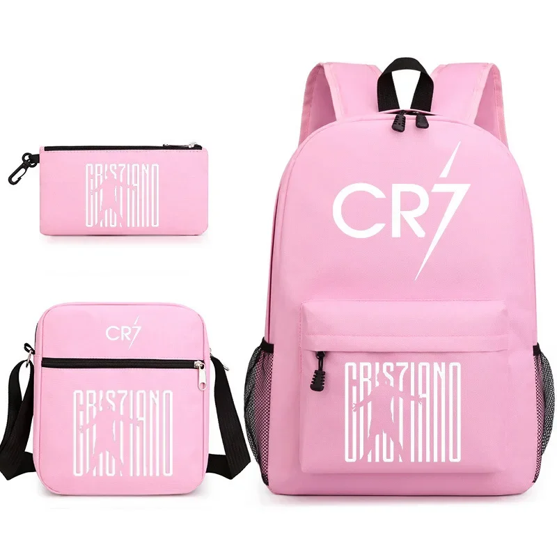 CR7 Mochila Fashion Backpack Large Capacity Student School Bag Travel Backpack Laptop Storage bag Bookbags cosplay bag 3Pcs Set