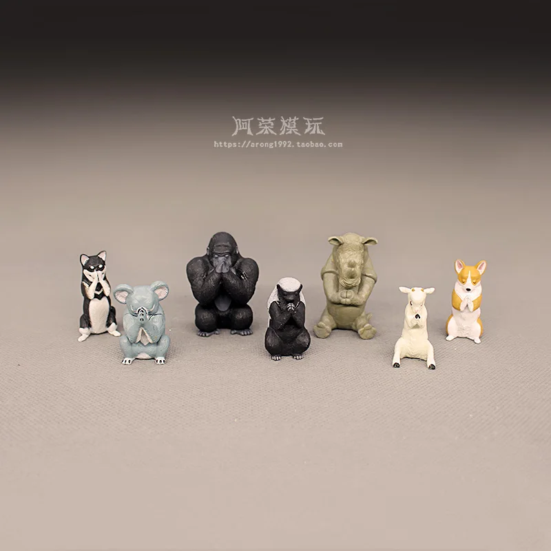 Gebedsmodel Gevestigde handen Dieren Actiefiguren Ratel Welsh Corgi Koala Schapen Desktop Miniatuur Ornament Accessoires Speelgoed