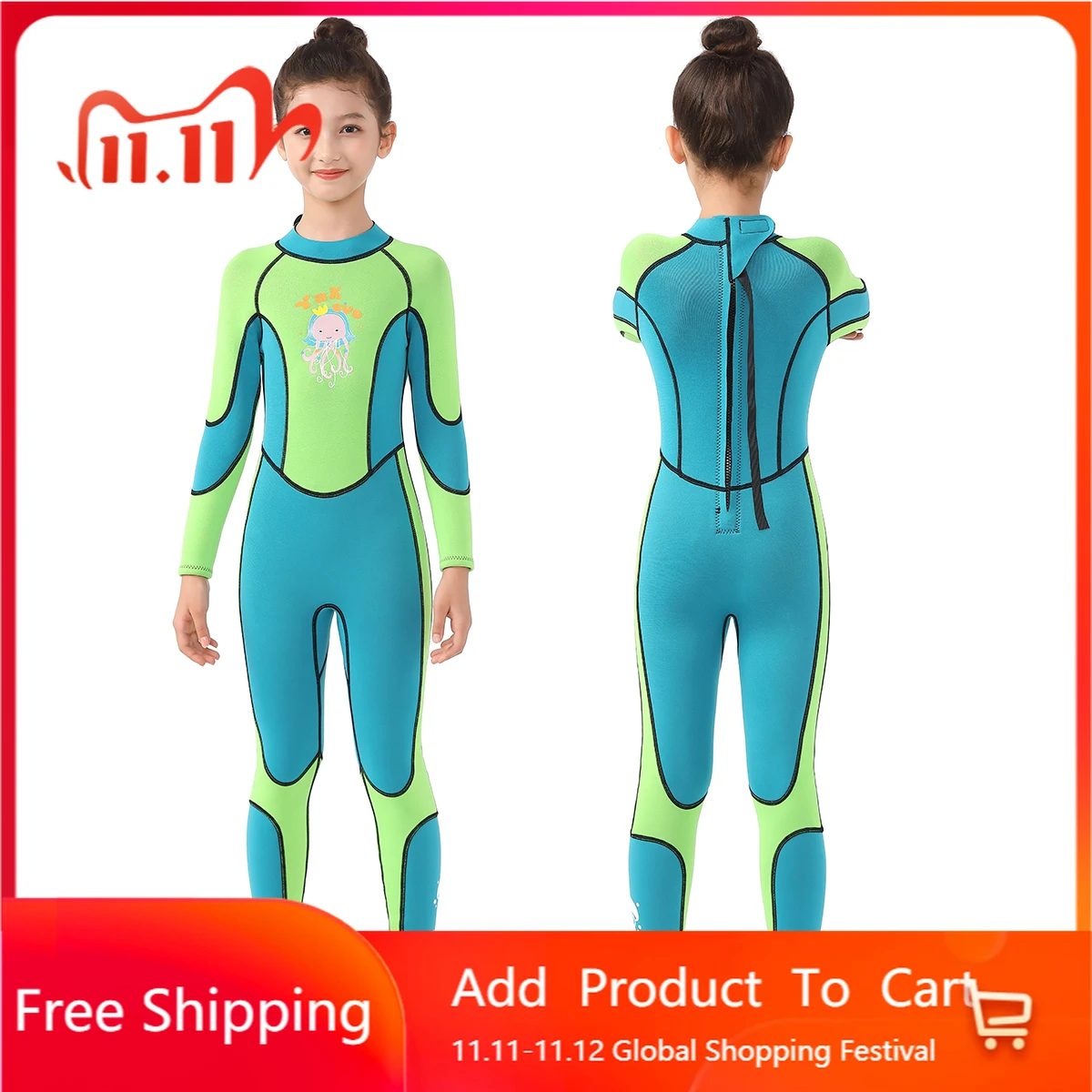 

STLF YAKEVO 3mm Wetsuit for Kids and Youth Back Zip Full Wetsuit