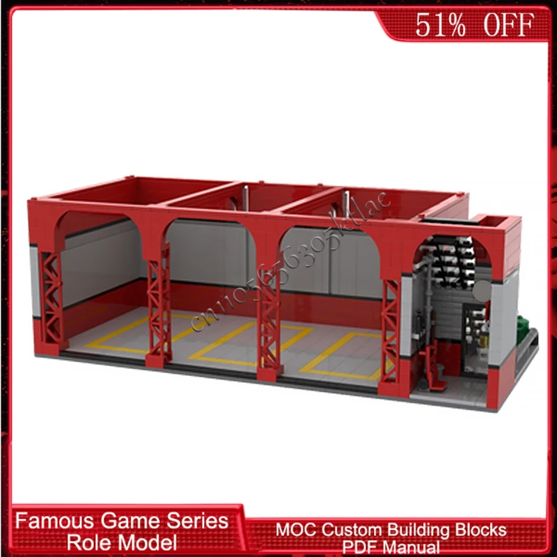 521 PCS House Street Parking Lot MOC Customize Modular Building Block Educational Creative Design Kids DIY Holiday Toy Gifts