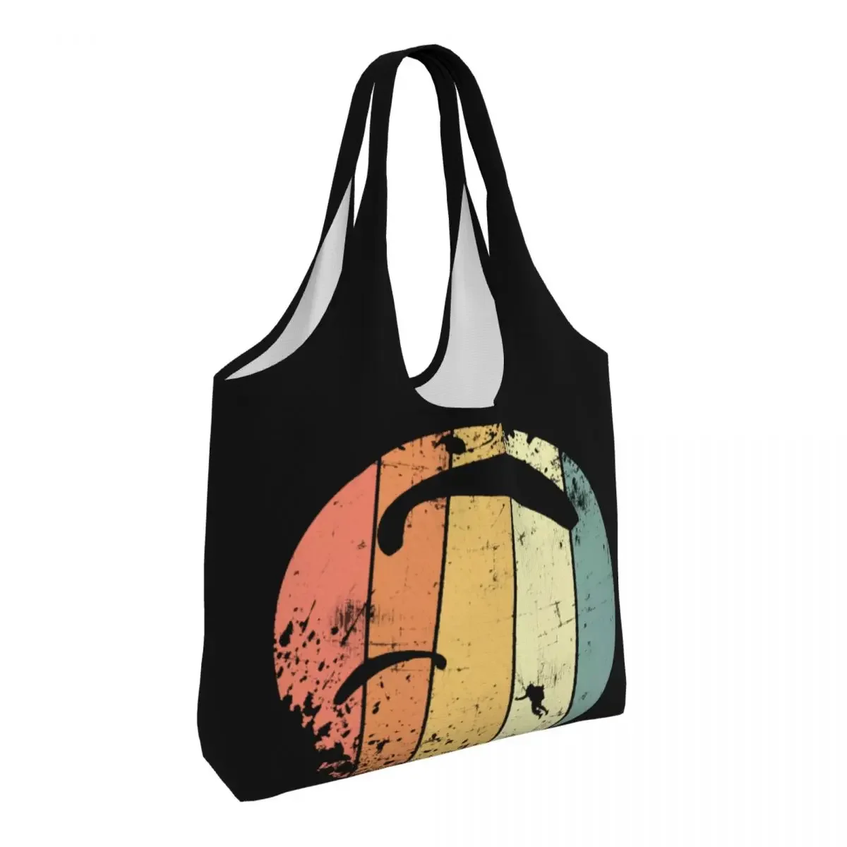 Reusable 80s Paragliding Shopping Bag Women Canvas Shoulder Tote Bag Washable Paraglider Grocery Shopper Bags Handbags