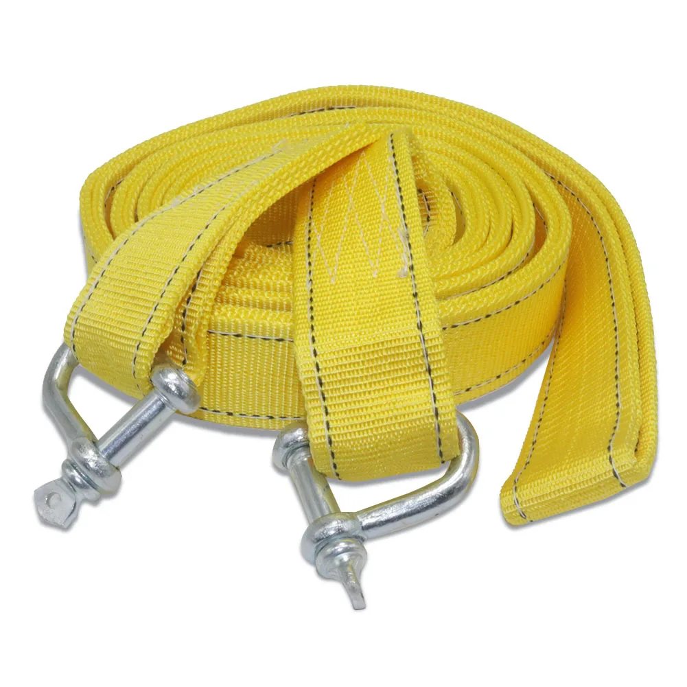 Car Tow Strap Racing Auto Winch Rope Nylon 5m 8Tons Recovery Towing Cable Strap Belt Heavy Duty Off Road Accessories Metal Hooks