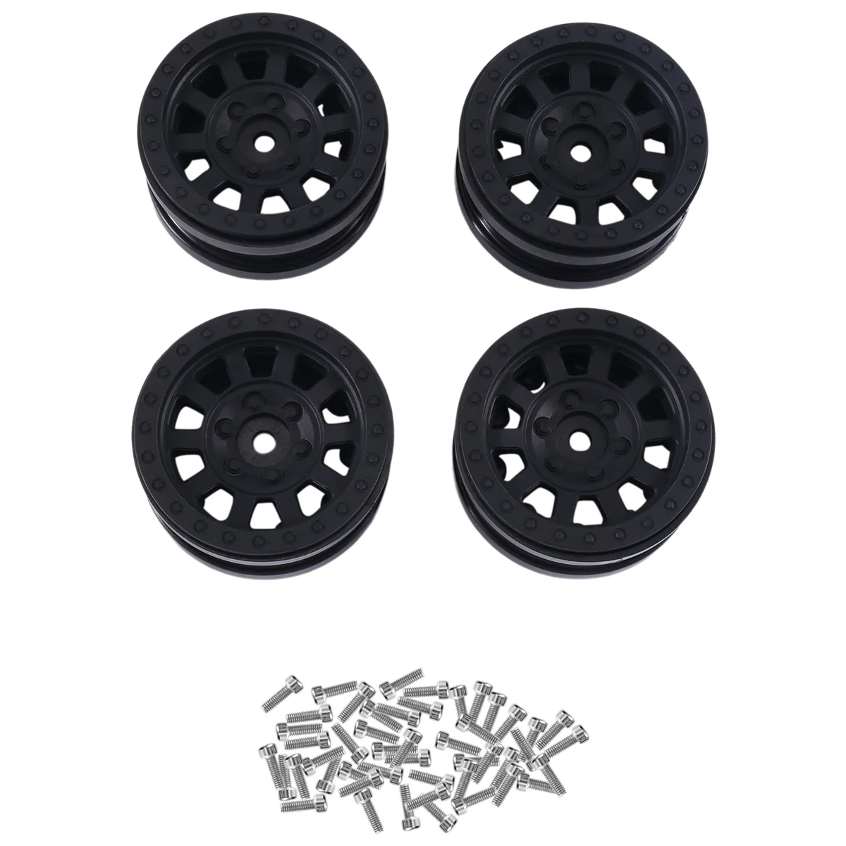 

4PCS Plastic Beadlock 1.9 Wheel Hub Wheel Rim for 1/10 RC Crawler Car Axial SCX10 Wraith RR10 Capra RBX10 Traxxas TRX4,3