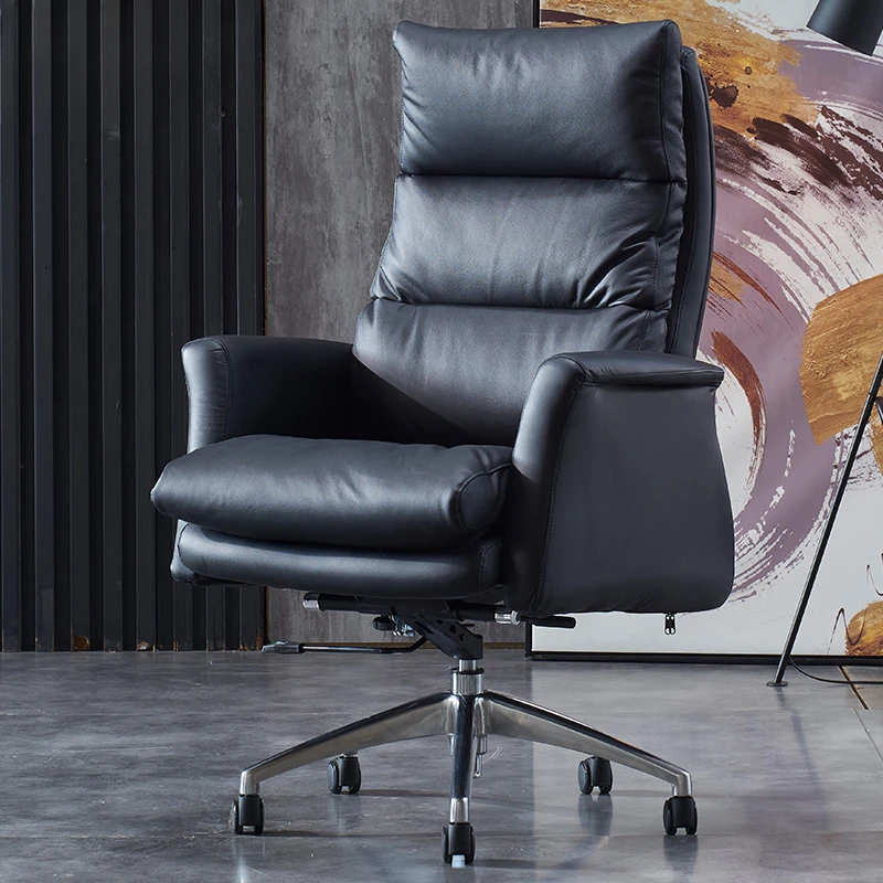 2Boss's chair can be reclined in genuine leather, home computer chair, office swivel chair