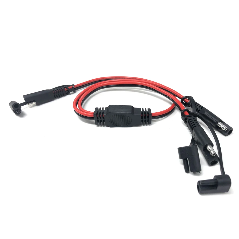 SAE Splitter kablo SAE konektörü SAE güç otomotiv adaptör kablosu 1 ila 2 SAE uzatma kablosu tozluk 14AWG 60cm kablo demeti