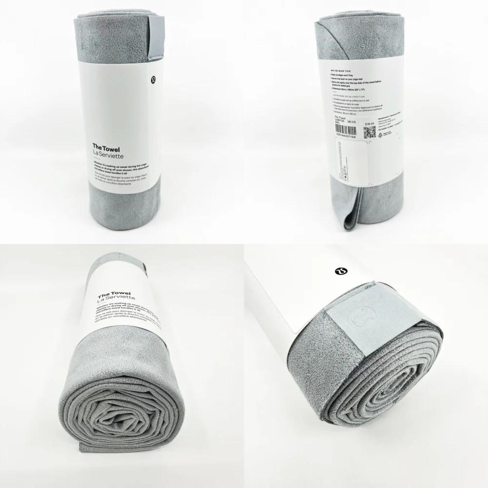 

towelLarge Yoga Mat 26 x 71 Inches Extra Thick Exercise Mat for Gym Biking Pilates Non Slip Fitness Mat Hail Gray