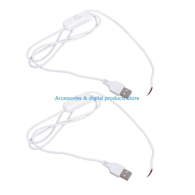 77JD 22AWG USB 2.0 Male Plug 2 Pin Bare Cable 5V1A Voltages for Device Maintenance
