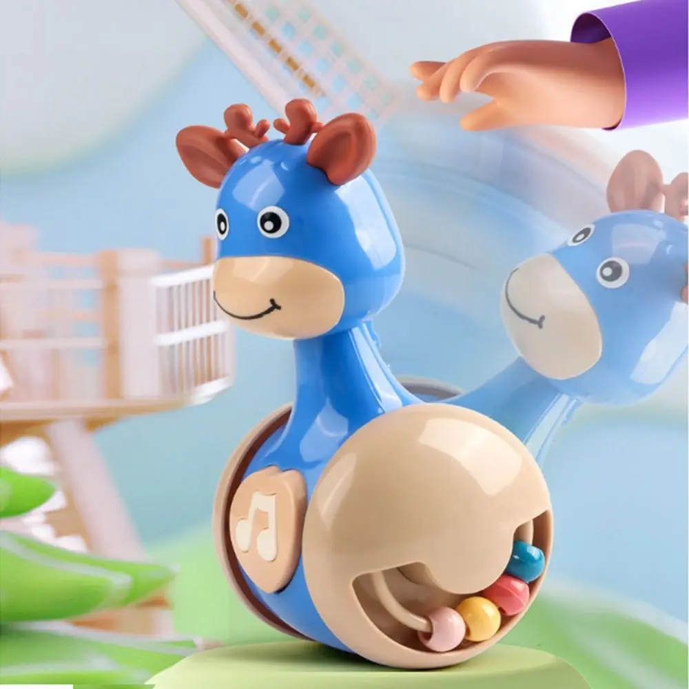 Creatieve Fawn Glijdende Tumbler Vroeg Onderwijs Cartoon Dinosaurussen Tumbler Wobbler Interactieve Muzikale Kinder Tumbler Rammelaar