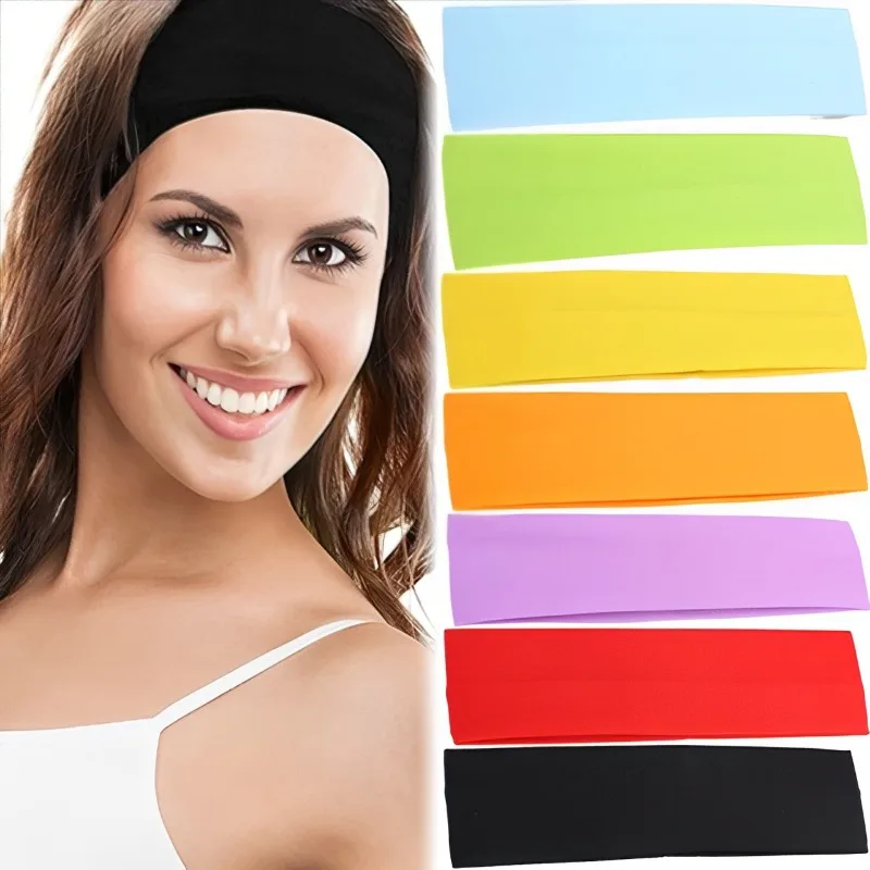 Fashion Sports Headbands for Women Solid Elastic Hair Bands Running Yoga Hair Bands Stretch Makeup Hair Accessories Headwrap