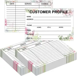 Customer Information Card Client Contact Profile Record Cards Client Profile Page Cards Small Business Data Client Cards 50Pcs