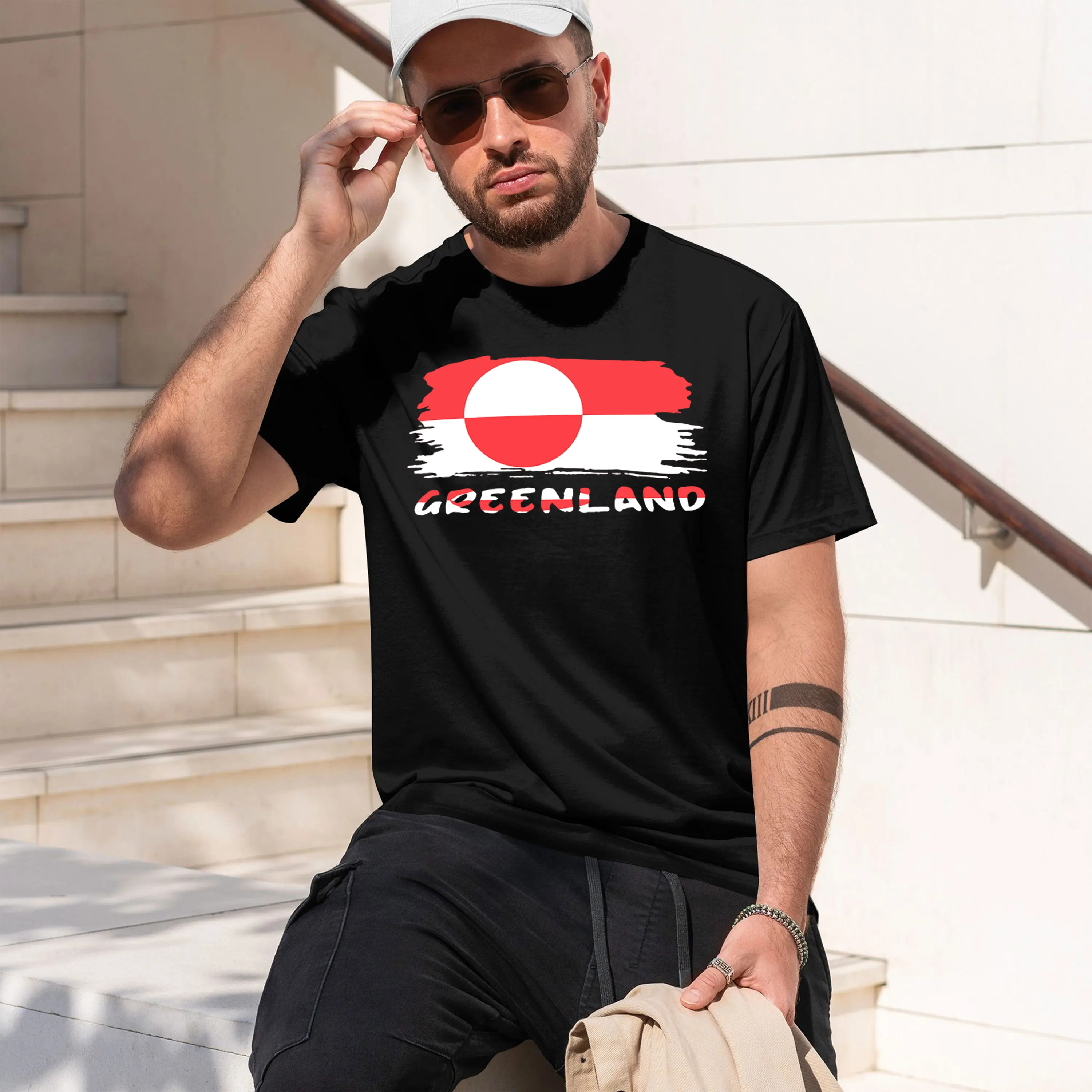 Greenland Flag Stylish Running Hiking Casual Wear 2026 New Model Men’s Short-sleeve crewneck T-Shirt Classic Casual Multiple Col