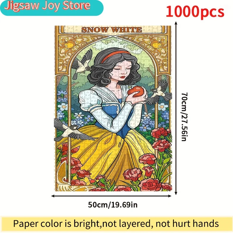 1000-teiliges Schneewittchen und die sieben Zwerge Puzzle - Offizielles Film-Puzzlespiel mit Schneewittchen, Zwergen, böser Königin - Großes Puzzle