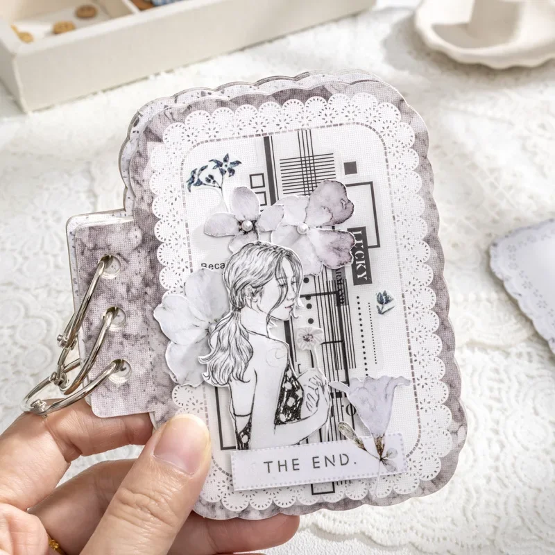 1pack/2pack 15 Sheets/pack 4 Styles Base Collage Handmade Book A Touch of Tenderness in Hand Series Irregular Loose Leaf
