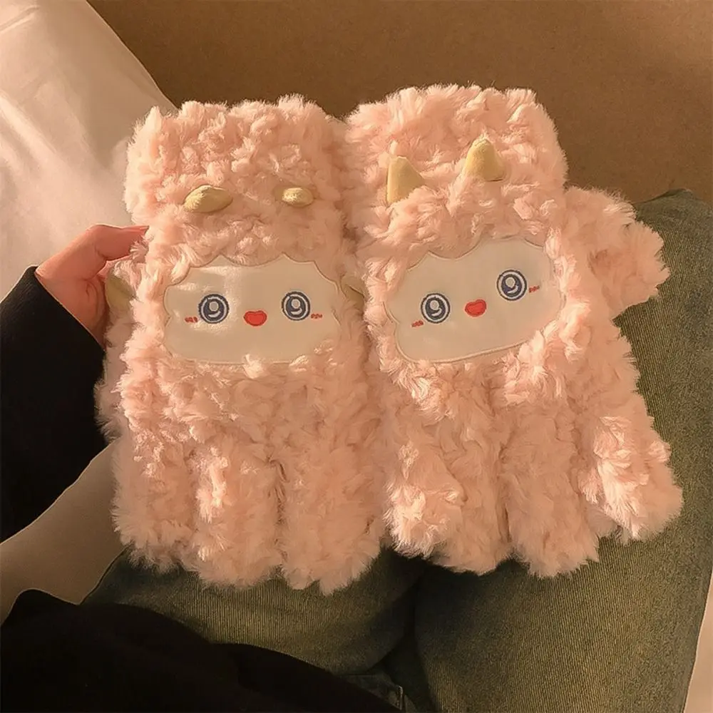Soft Touch Polyester Full Finger Gloves Warm Thick Winter Gloves Windproof Cold Proof Fleece Lined Gloves For Women
