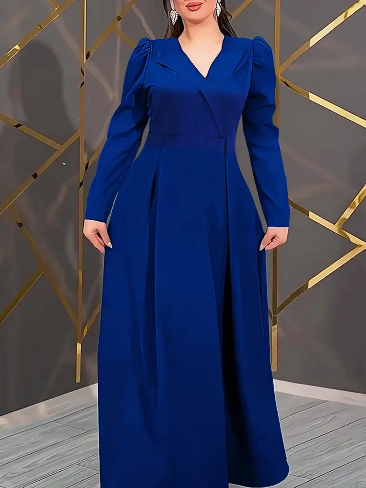 

L-4XL Plus Size Clothes Dresses Women Robes Autumn Winter Long Sleeve Street Style Casual 3XL 4XL Big Size Maxi Dress Oversized