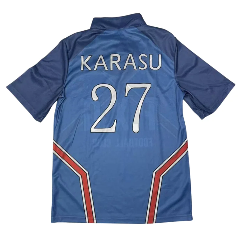 أزياء أنيمي بلو لوك كاراسو التأثيرية للرجال نادي كرة القدم جيرسي # 27 مجموعة أزياء كرة القدم Karasu Tabito لحفلات الهالوين