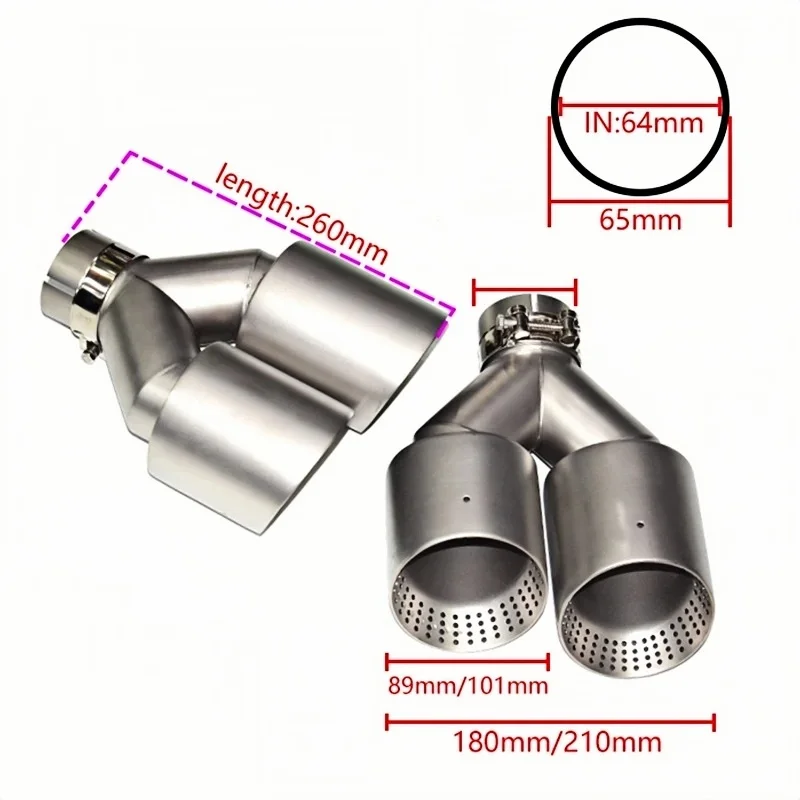 Universal Stainless Steel Exhaust  Tips With AK Logo for VW Golf R MK6 MK7 Exhaust Tips Muffler view 3