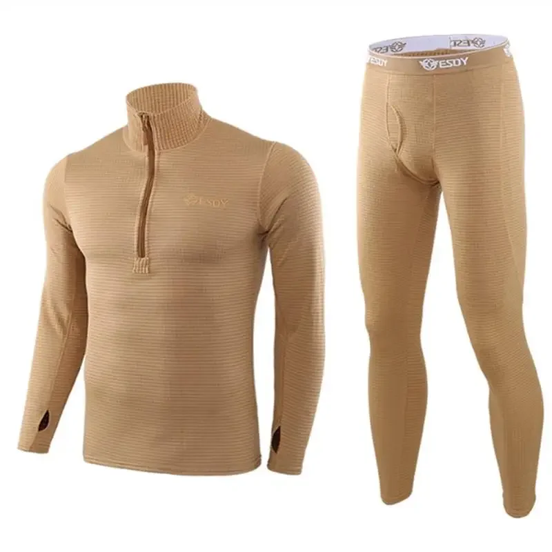 ESDY New Winter Top Quality New Thermal Underwear Sets Men Compression Fleece Sweat Quick Drying Thermo Underwear Male Clothing