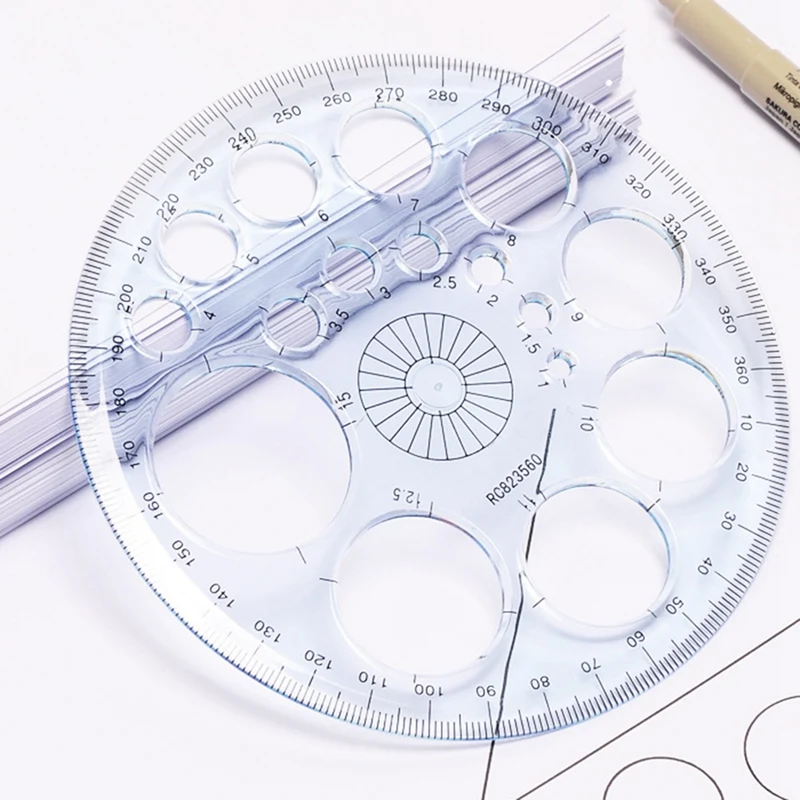 Regla geométrica multifuncional, regla Universal de dibujo multifuncional, herramienta de medición de plantilla de dibujo geométrico