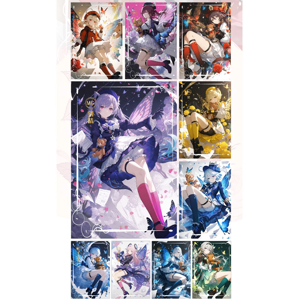 لوحة Xiyu A5 - مجموعة كاملة من بطاقات قصص آلهة الرسوم المتحركة تتميز بطاقات Albedo Nezuko Rem Nami Power Zero 2 - بطاقات قابلة للجمع #4
