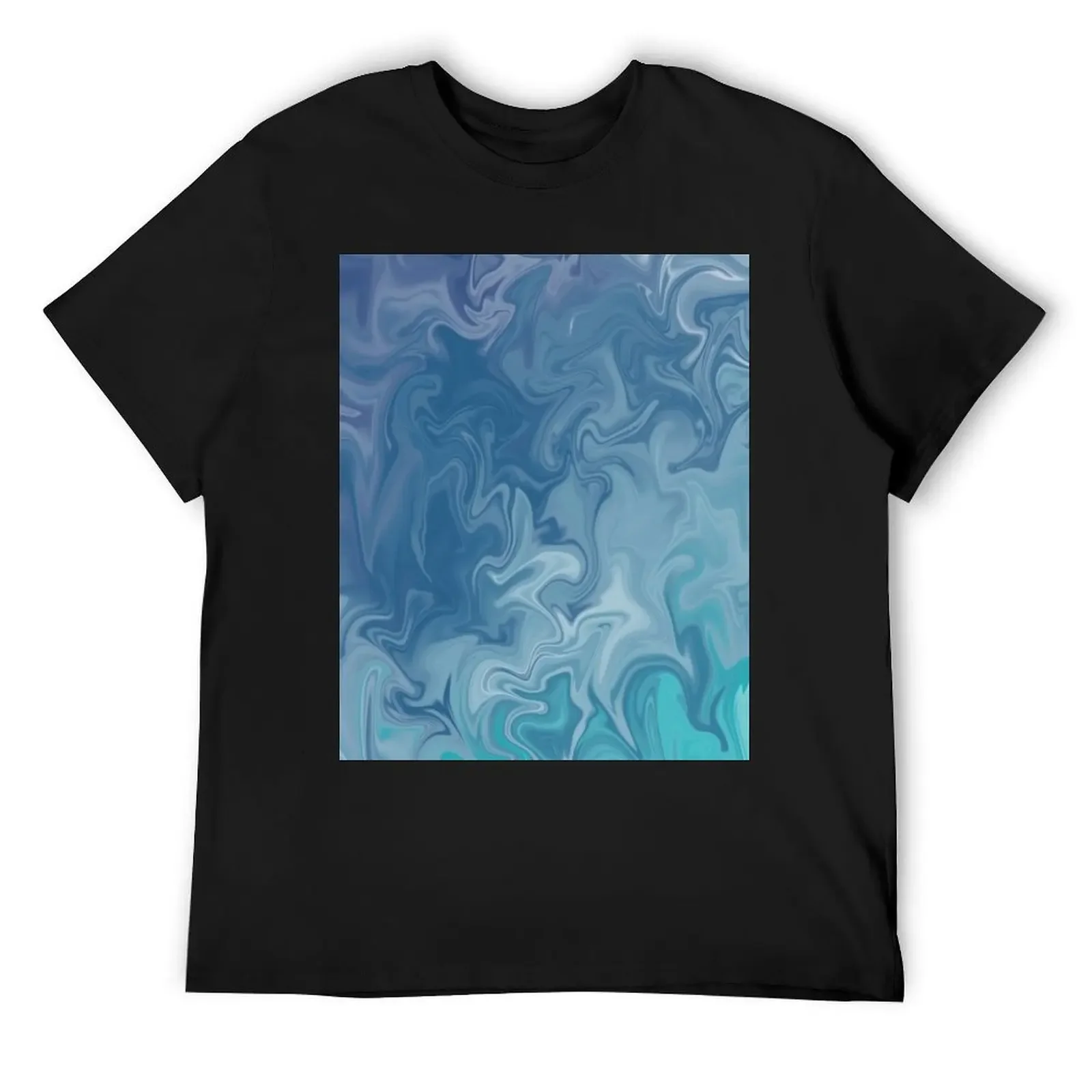 

Swirly Liquified Blue Grey Green Design T-Shirt anime figures customizeds basketball graphic tees mens t shirts casual stylish