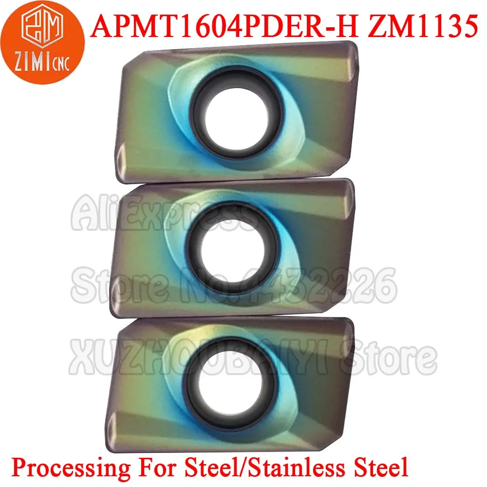 10 قطعة APMT1604PDER-H ZM1135 APMT1604PDER H APMT 1604 160408pder H ملاحق تفريز من الكربيد CNC قاطعة المطحنة BAP 400R فهرسة millin