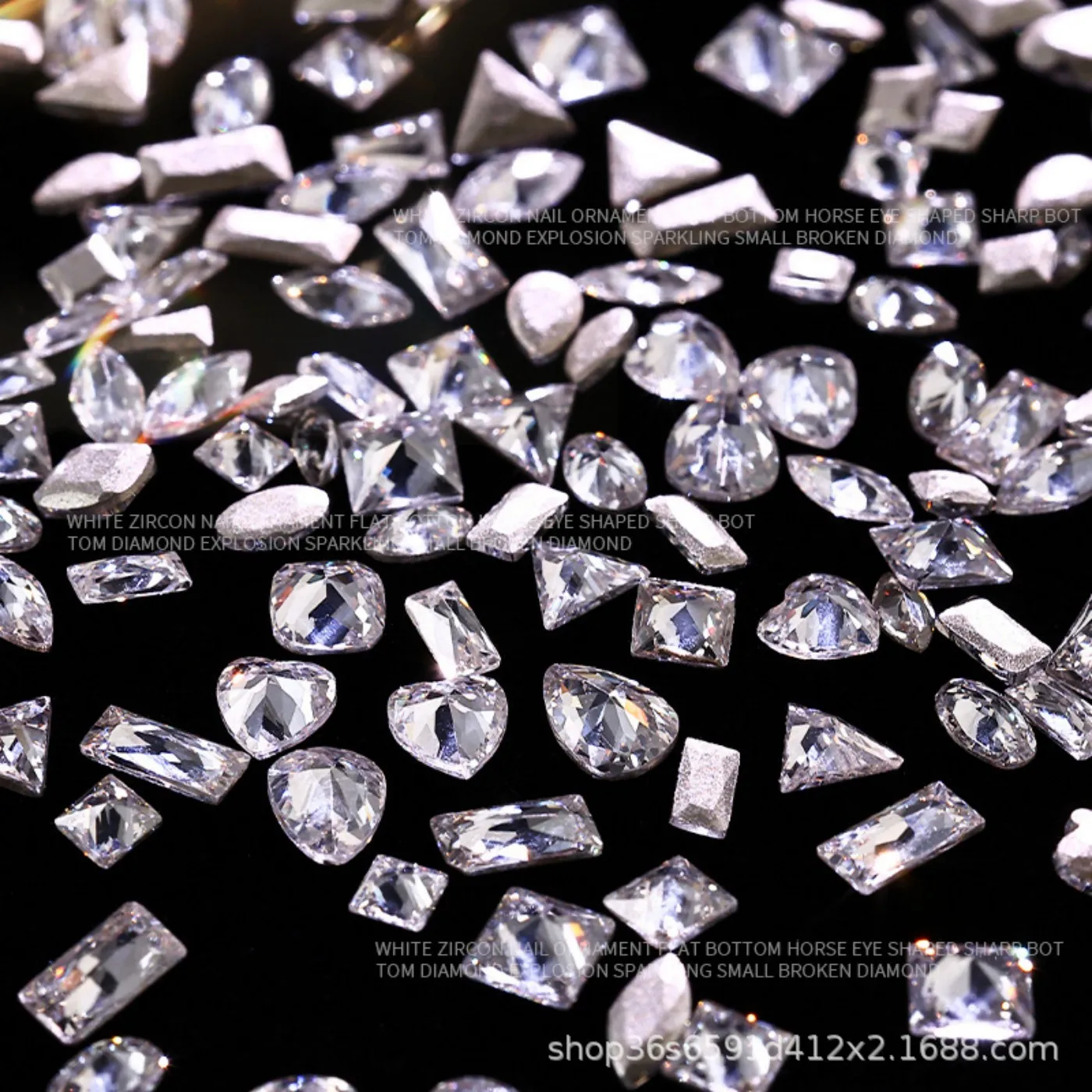 YYM 50PCS Shinning Mini Zircon Nail Charms Transparent Champagne Nail Rhinestones Small Diamonds Nail Art Decor DIY Manicure