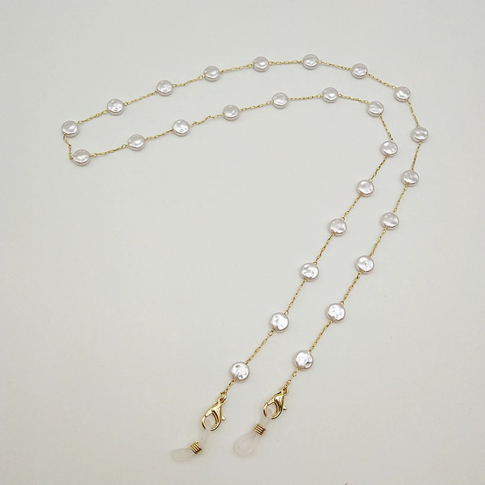 

Neck Straps Metal For Women Anti-lost Eyewear Jewelry Pearl Chain Face Mask Necklace Reading Glasses Chain Glasses Clips