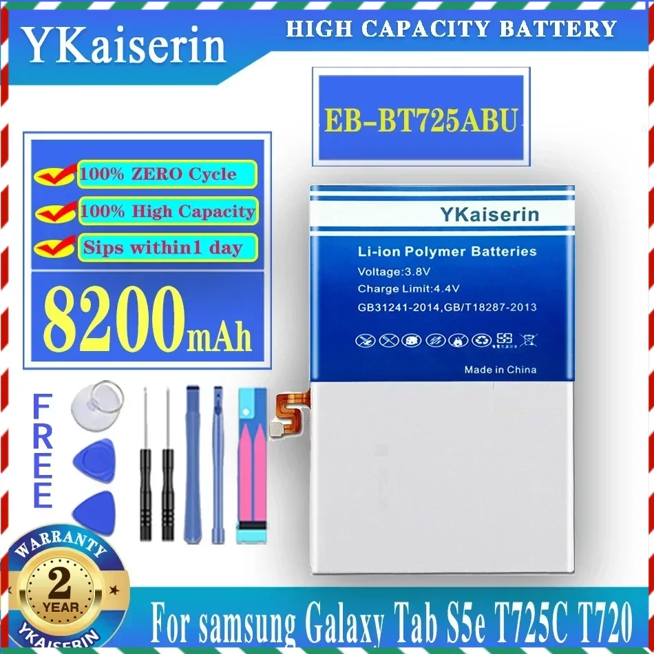 

YKaiserin EB-BT725ABU Battery for Samsung Galaxy Tab S5e For Galaxy Tab S5e 10.5 For Galaxy Tab S5e 10.5 2019 SM-T720 8200mAh