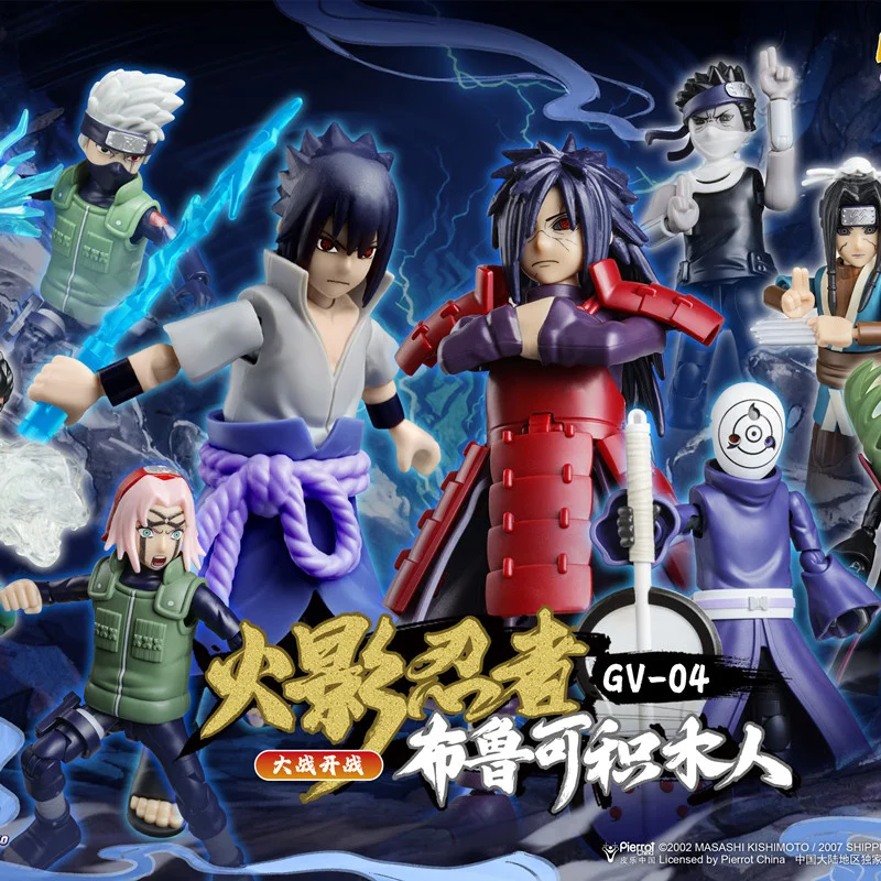 Nouveaux Blokees Naruto ‌   Uchiha Madara Obito Uchiha Uchiha Sasuke Zabuza Hatake Kakashi figurines d'action boîte aveugle assemblage jouets cadeaux