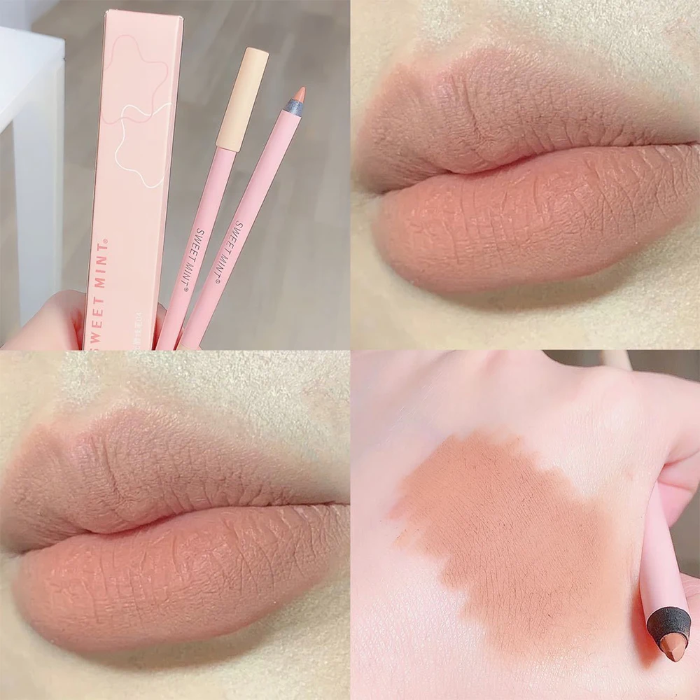 Matte Lipliner Pen Waterproof Lasting Plump Lipstick Contouring Lipsticks Pencil Nude Pink Lip Tint Lip Liner Makeup Cosmetics