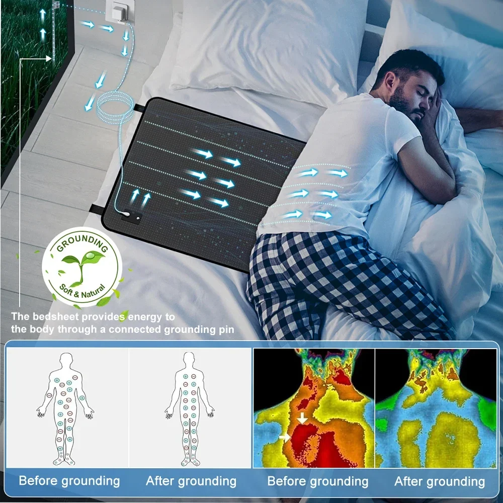 مرتبة التأريض، مرتبة تأريض جلدية موصلة، حصيرة النوم، استعادة الطاقة، أفضل النوم، مضادة للكهرباء الساكنة، الاسترخاء على الجسم