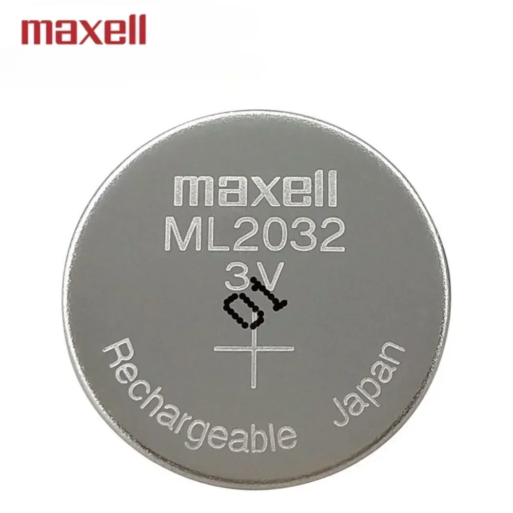 2PCS MaxeII ML2032 3V Lithium Rechargeable Battery Replaces CR2032 DL2032 ECR2032 for Remote Control Motherboard Clock Toy